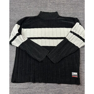 Y2K Vintage Southpole Mens Sweater Chenille XL Black and White